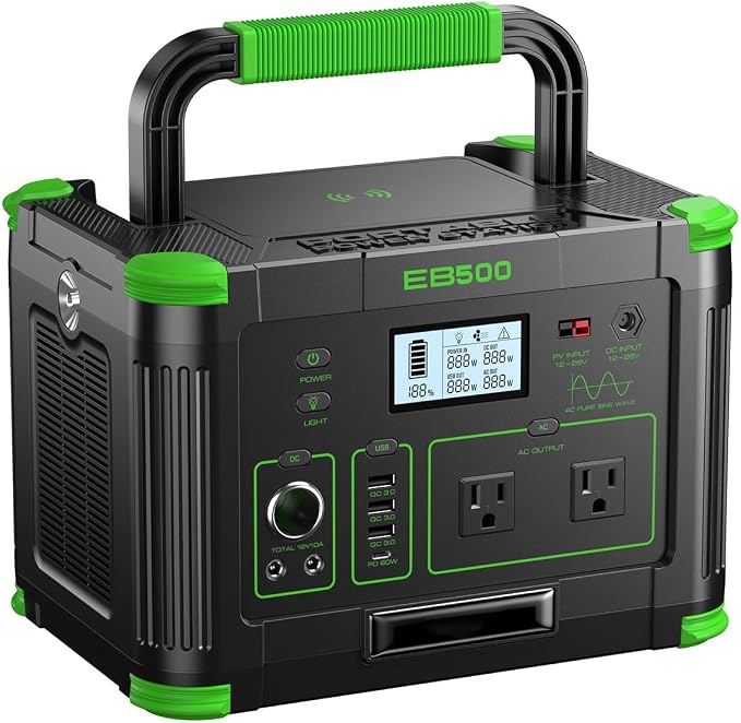 Portable Power Station 500W, 519Wh Solar Generator by GRECELLPOWERSTATION