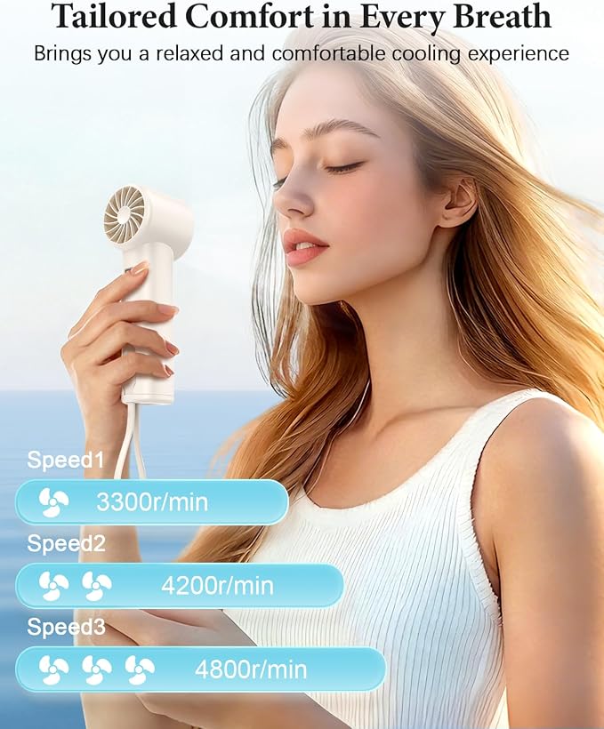 Portable Handheld Fan with Power Bank, 3 IN 1 USB Rechargeable Mini Personal - Image 2