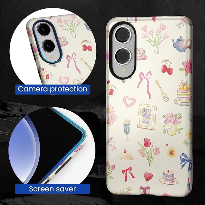 for Samsung Galaxy S25 Edge Case, HL2 Aesthetic Bow Preppy Collage Hybrid 2 - Image 4
