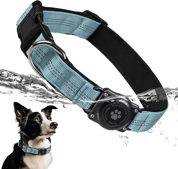 Upgraded AirTag Dog Collar, IP68 Waterproof Air Tag Dog Collar Holder, by FURRIGO