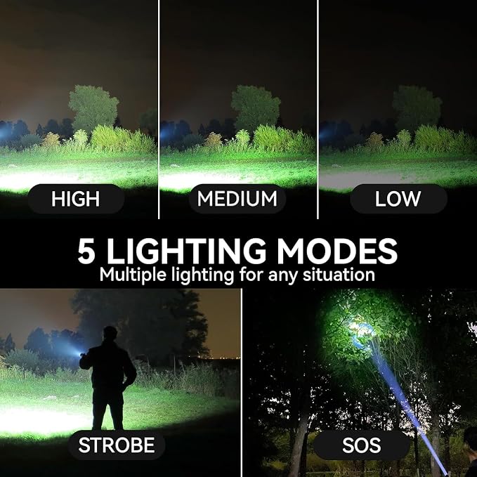 Rechargeable Flashlights 90, 000 High Lumen, 2 Pack Super Bright LED Flashlight - Image 4
