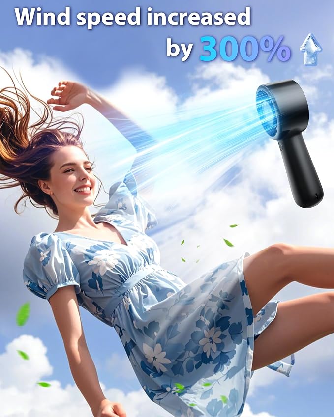 Portable Handheld Fan Personal Small Turbo Hand Fan Powerful, USB Rechargeable - Image 2