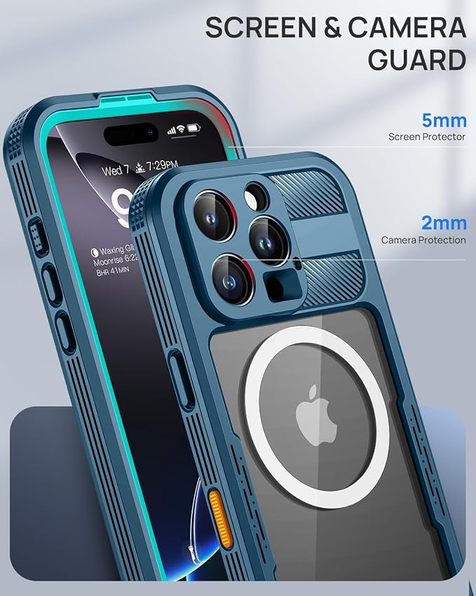 Lanhiem Magnetic for iPhone 16 Pro Case, IP68 Waterproof Dustproof Case - Image 7