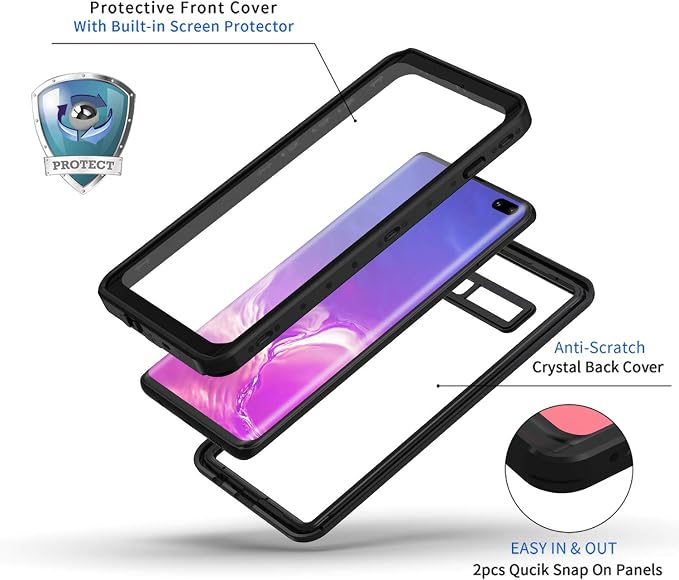 Lanhiem for Samsung Galaxy S10+ Plus Case, IP68 Waterproof Dustproof Case - Image 4