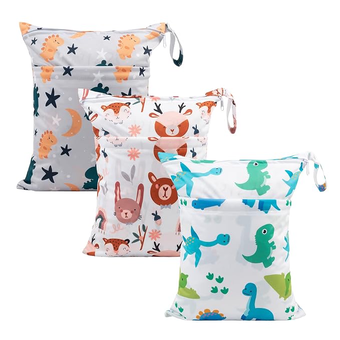 babygoal Wet Dry Bags for Baby Cloth Diapers, Washable Travel Bags, Gym Bag for by babygoal