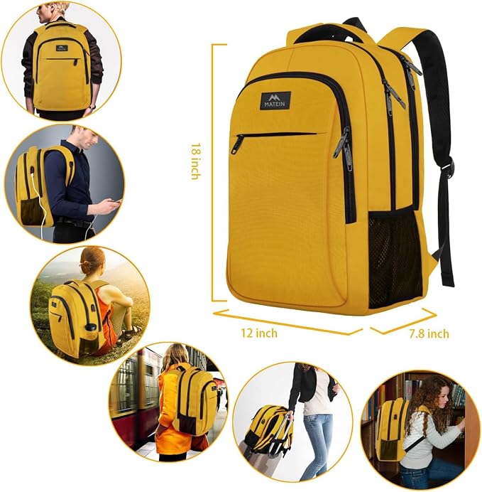 MATEIN Travel Laptop Backpack, Sturdy Anti Theft College School Backpack - Image 7
