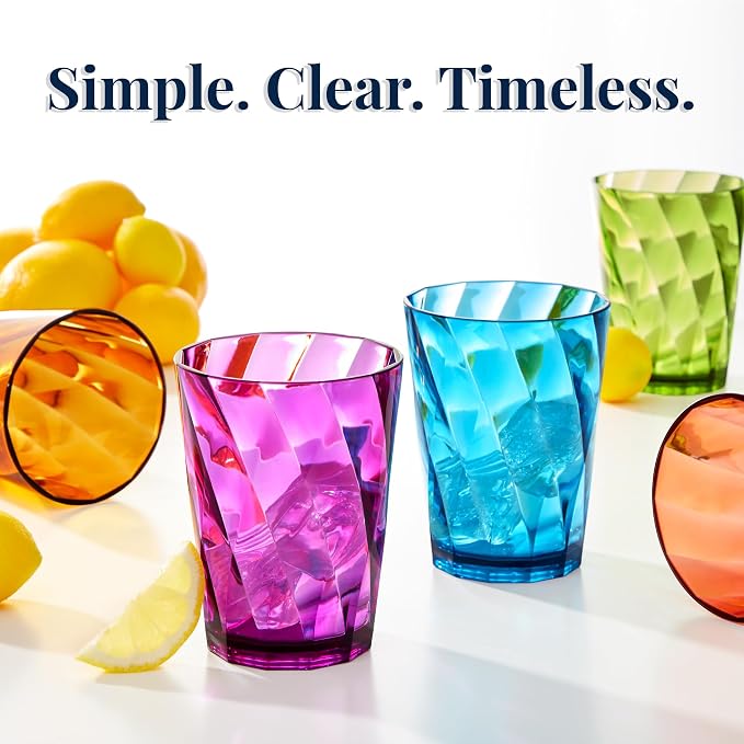 US Acrylic Optix Plastic Reusable Drinking Glasses 14oz Rocks Cups in Jewel - Image 6