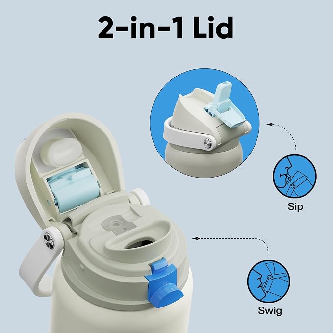 Insulated Water Bottle with Straw - Image 3