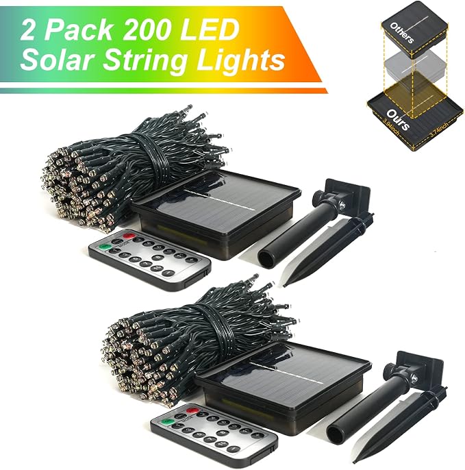 JMEXSUSS 2 Pack Solar String Lights Outdoor Waterproof, Total 400 LED 151FT - Image 7