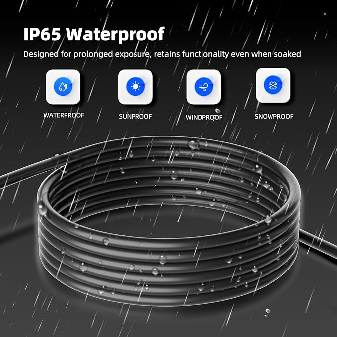 10 FT Outdoor Extension Cord Waterproof, 3-Prong Power Cord, 16 AWG SJTW - Image 4