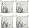 Ambesonne Dragonfly Decorative Throw Pillow Case Pack of 4, Dragonflies on by Ambesonne