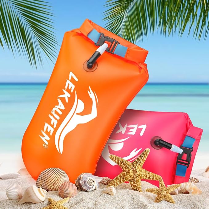 Swim Buoy for Open Water 2 Pack, 20L Swim Safety Float Waterproof Dry Bag for - Image 8