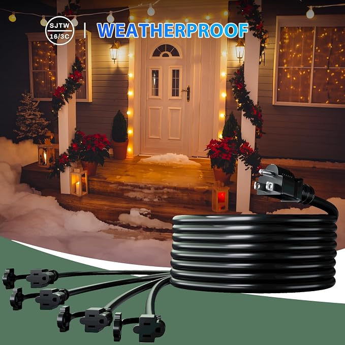 K KASONIC - 46FT Christmas Lights Outdoor Extension Cord - Image 7