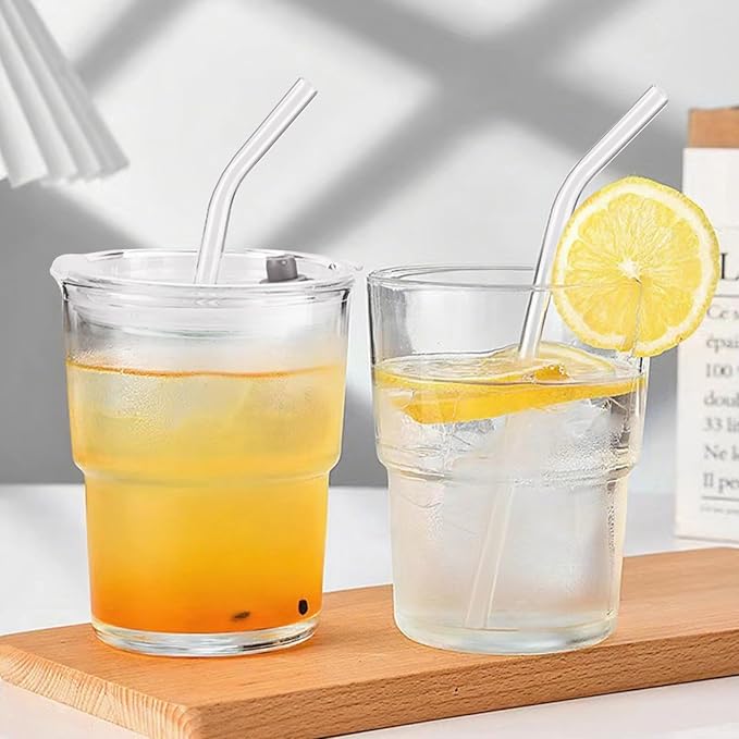 2PCS Glass Cups With Lids And Straws, Iced Coffee Cup, 15Oz/450ml Iced Coffee - Image 7