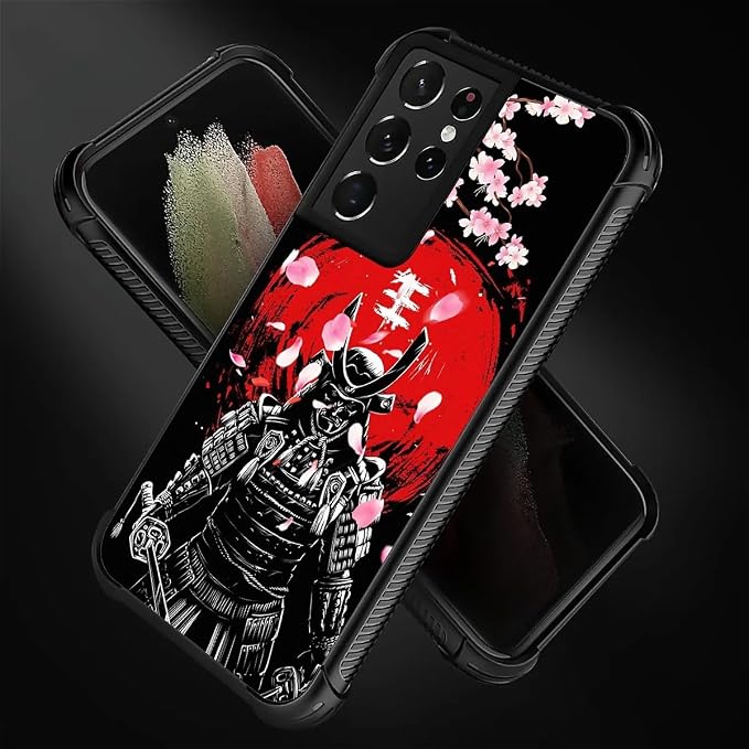 for Samsung Galaxy S21 Ultra Case, Sakura Japanese Samurai Pattern Graphic - Image 3