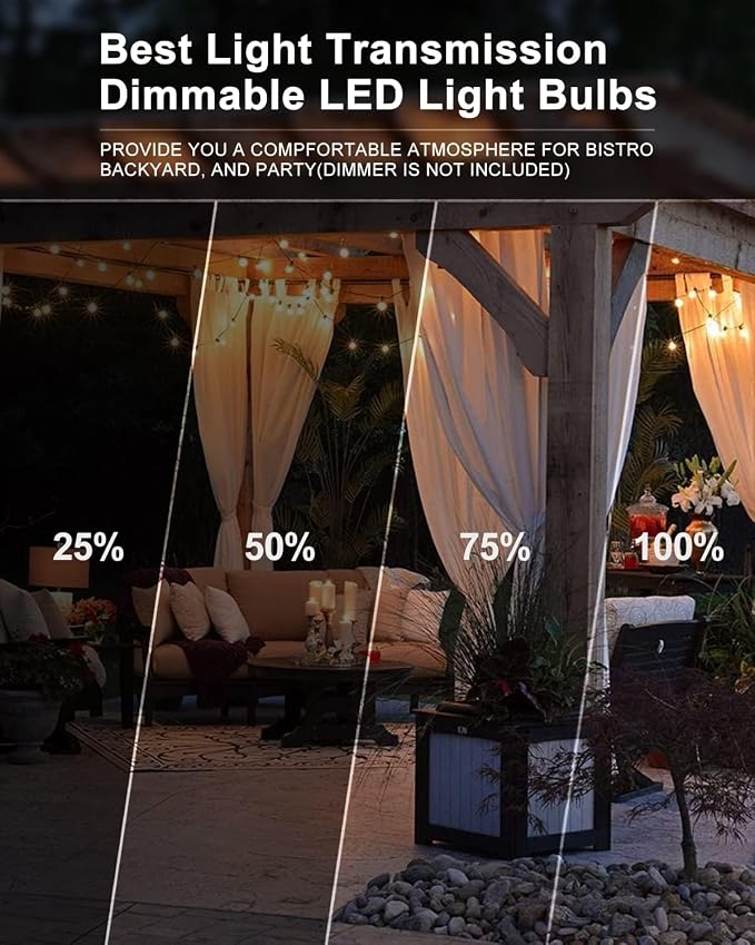 Lightdot 400FT Outdoor String Lights, LED Bistro String Lights - Image 8