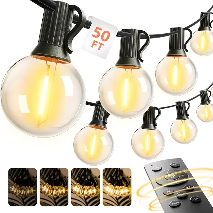 addlon Outdoor String Lights 50FT G40 by addlon