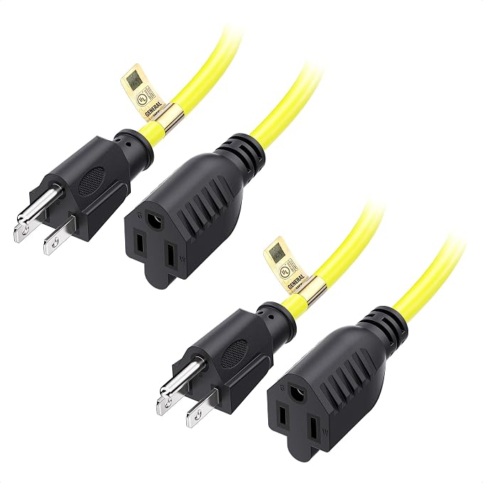 Cable Matters 2-Pack 16 AWG Heavy Duty 13A Power Extension Cord - 10ft by CableMatters