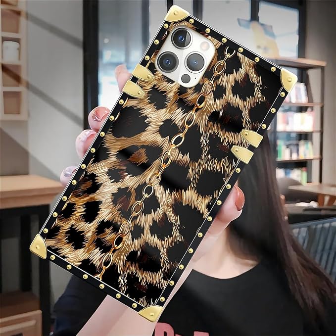 Compatible with iPhone 12 Pro Max Case, Seamless Gold Chain Leopard Luxury - Image 7