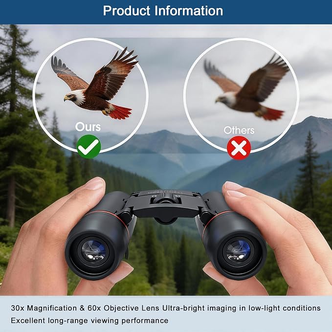 30x60 Mini Compact Binoculars for Adults Kids, HD Portable Waterproof Pocket - Image 4