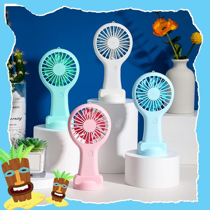 Woanger 12 Pcs Mini Handheld Fan Bulk 3 Speed USB Electric Battery Operated - Image 4