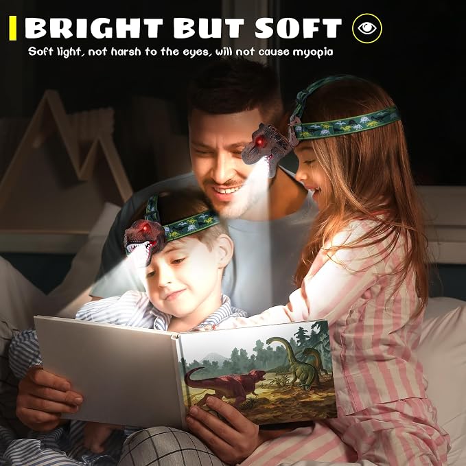 Dysaim Kids Headlamp, Dinosaur Headlamp - Image 2
