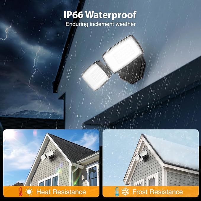 Onforu 3200LM Flood Lights Outdoor, 32W 6500K LED Security Light Switch - Image 6