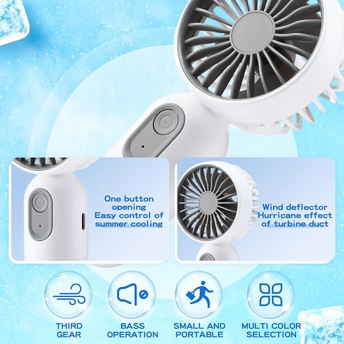 Rossesay 1 Pcs Mini Portable Fan Bulk Cute Handheld Lightweight Small Little - Image 4