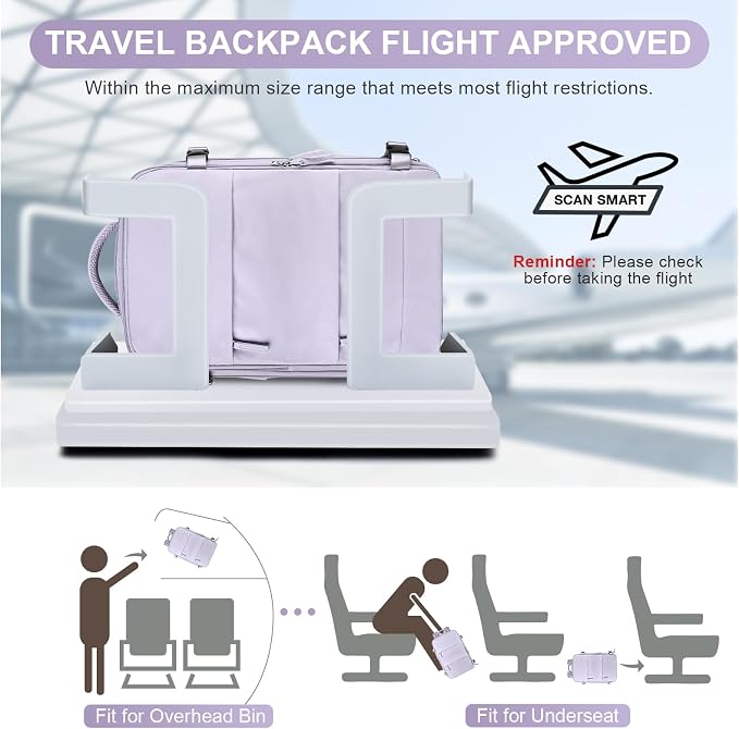 coofay Travel Backpack Carry on Flight Approved Mochila De Viaje Personal Item - Image 2
