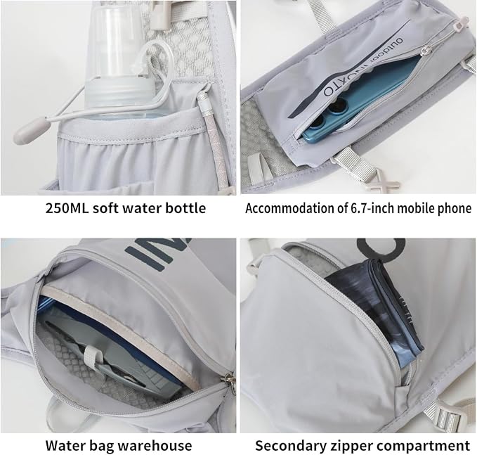 INOXTO Running Hydration Vest Backpack, Lightweight Insulated Pack - Image 5