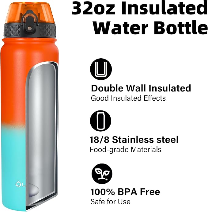 Oldley Insulated Water Bottle 32oz Water Bottles - Image 4