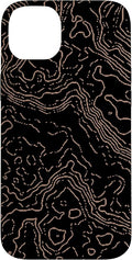 Topography Black & Brown Abstract Pattern Topographic Map Case by Unknown