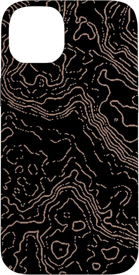 Topography Black & Brown Abstract Pattern Topographic Map Case by Unknown
