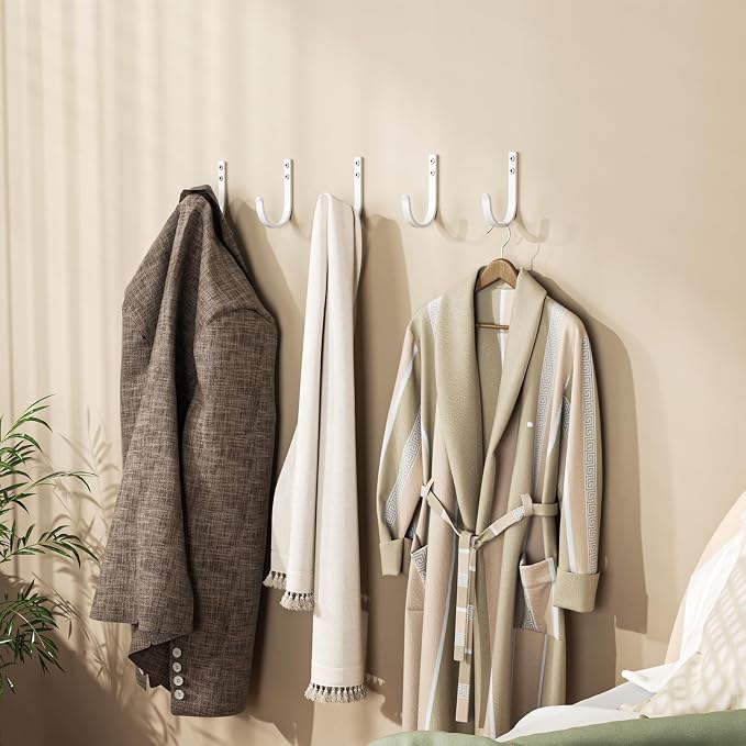 10-Pack Wall Hooks for Towel/Coat - 22LB Heavy Duty Metal Hanger Wall Mount - Image 5