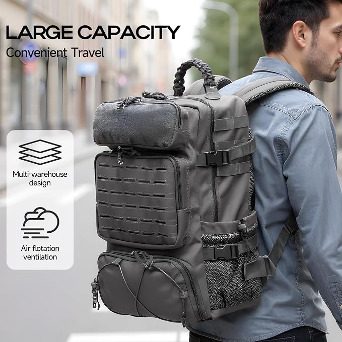 Tactical Military Backpack, Large Capacity Molle System - Image 7
