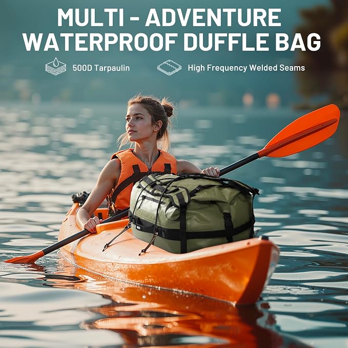 MIER Waterproof Duffel Bag Motorcycle Dry Bag Backpack Large Roll-Top Heavy - Image 8