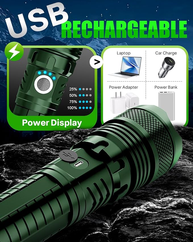 Victoper Green LED Flashlights, High Powered High Lumens Super Bright Tactical - Image 7