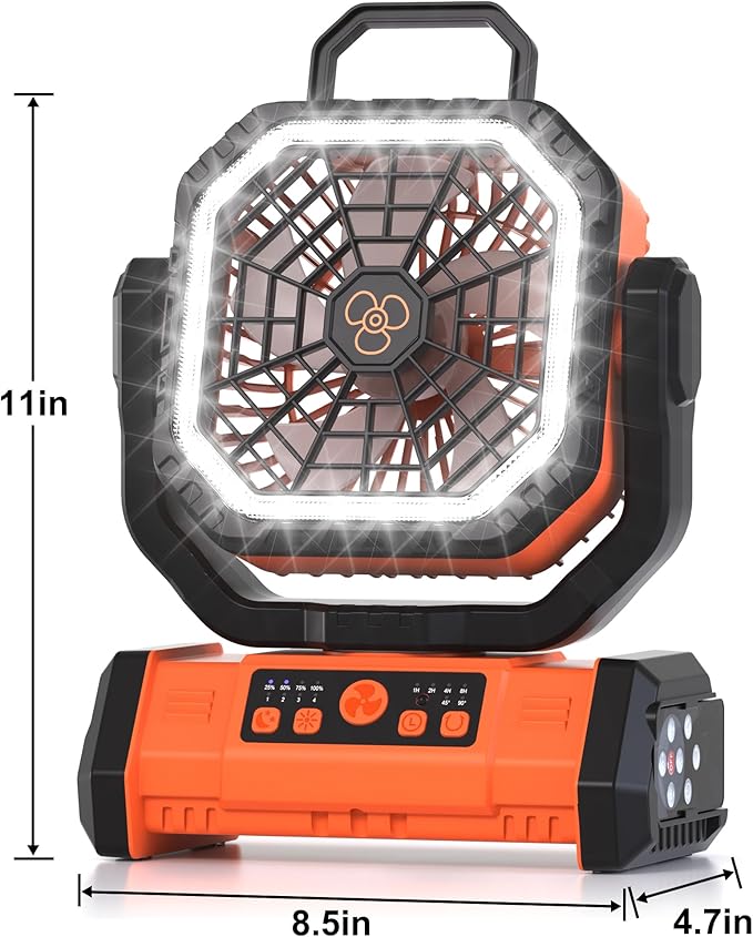 Honesorn Portable Rechargeable Fan 20000mAh, Camping Fan - Image 9