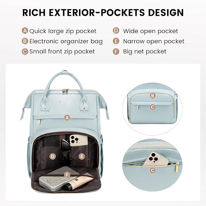 LOVEVOOK Leather Laptop Backpack - Image 3