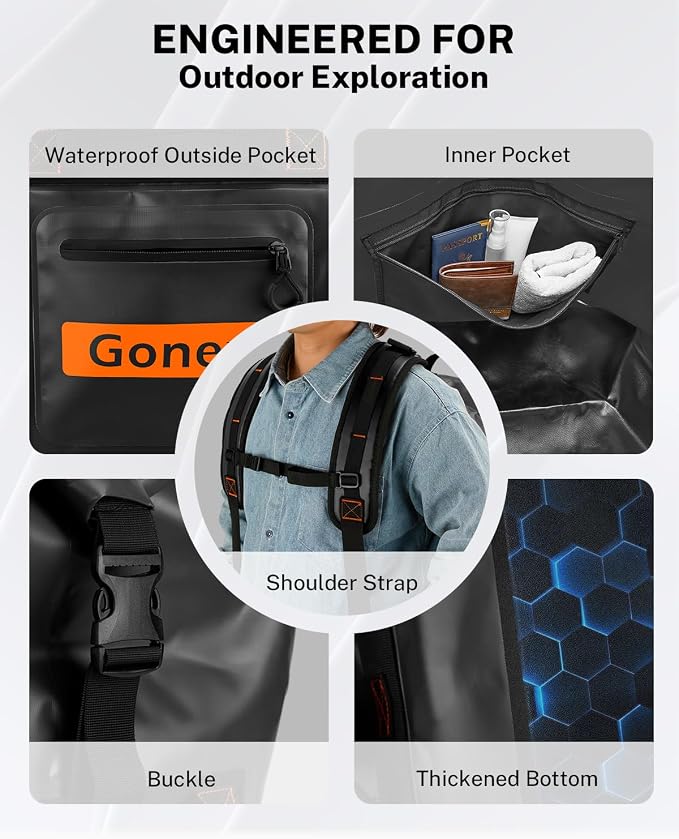 Gonex Waterproof Duffel Bag, 150L Heavy Duty Dry Duffle Bag - Image 5