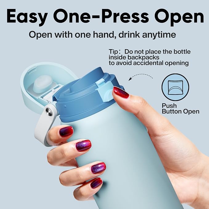 Insulated Water Bottle with Straw - Image 5