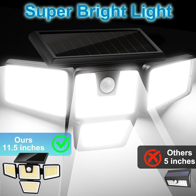 AmeriTop Solar Lights Outdoor, 2 Pack LED High Brightness Cordless Solar Motion - Image 4