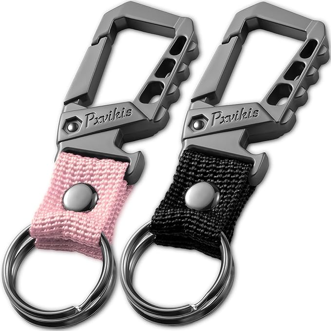 Metal heavy duty key chain carabiner clip bottle opener wrist lanyard ring car by Unknown