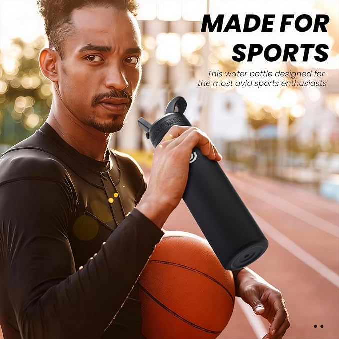 COKTIK 22oz Sports Water Bottle, Stainless Steel Water Bottle - Image 7