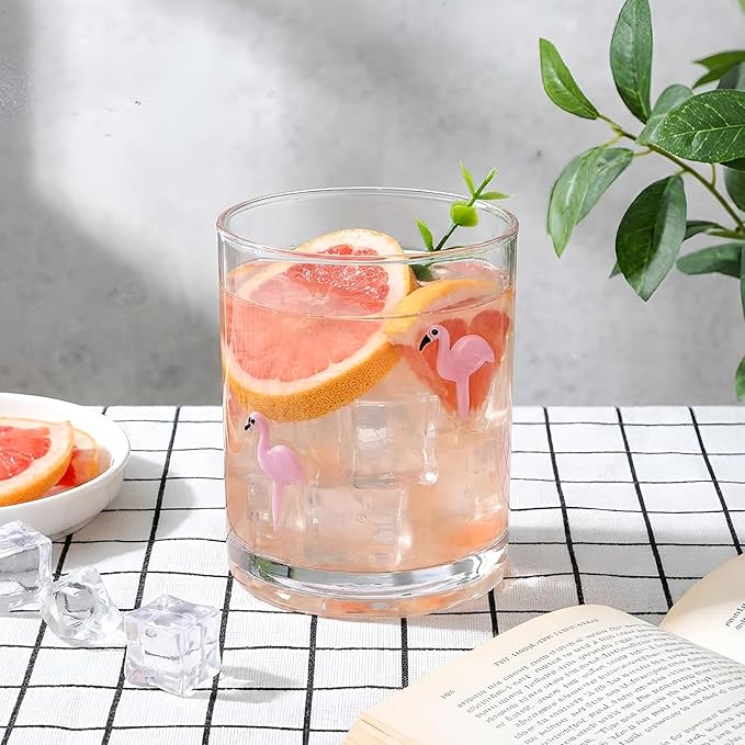 Skylety 2 Pcs Flamingo Icon Juice Glasses Drinking Cups Flamingo Gifts Old - Image 3