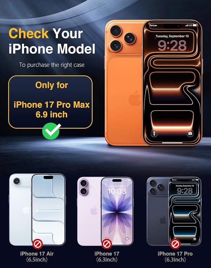 Lanhiem Magnetic for iPhone 17 Pro Max Case Waterproof, Built in Screen - Image 3
