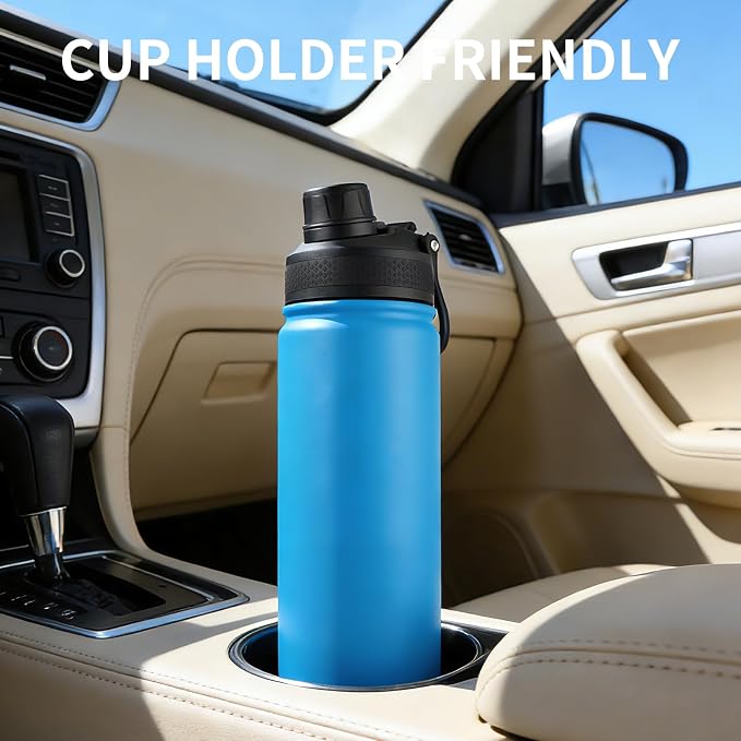 Insulated Water Bottle 24oz, Stainless Steel Double Wall Vacuum Sports Flask - Image 8