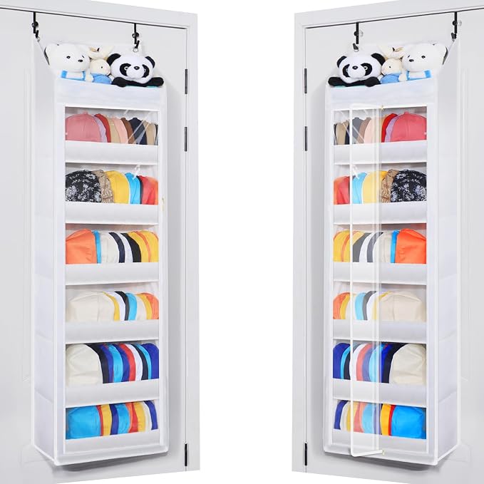 Toread 7-Layer Door-Mounted Baseball Cap Organizer, Dust-Proof Hat Rack Holds by Toread