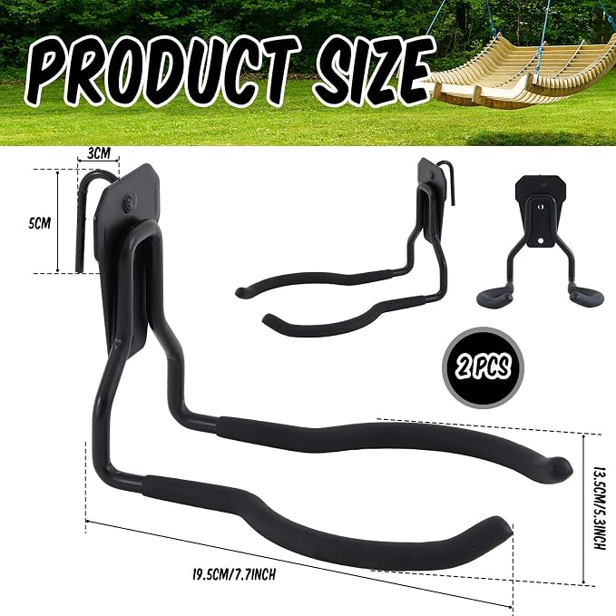 MorningRo 2 Pack Shed Accessories Multi Purpose Shed Hooks Metal Power Tool - Image 2