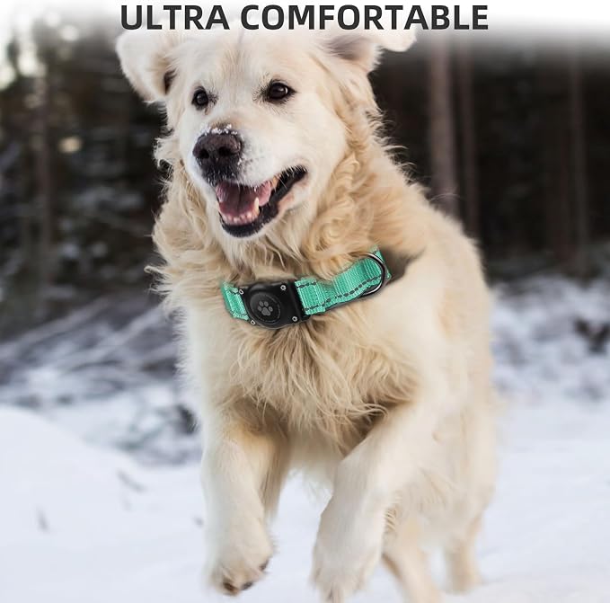 Upgrade AirTag Dog Collar, IP68 Waterproof Air Tag Dog Collar Holder, Reflective - Image 5